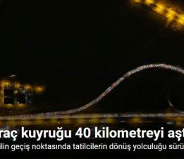 43 ilin geçiş noktasında tatilcilerin dönüş yolculuğu sürüyor: Araç kuyruğu 40 kilometreyi aştı