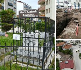 Kavşak ortasında kalan tarihi mezar için ihya çalışması başlatıldı