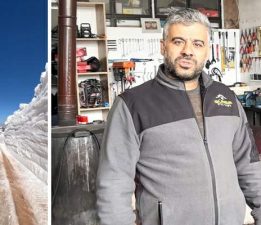 Tokat’ta kar duvarları yolu tünele çevirdi