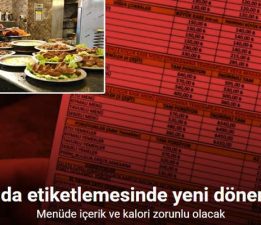 Gıda etiketlemesinde yeni dönem: Menüde içerik ve kalori zorunlu olacak