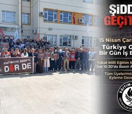 Eğitim Bir-Sen, “Şiddete Geçit Yok” protestoyla iş bıraktı