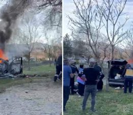Tokat’ta ağaca çarpan cip yandı: 1 ölü, 2 yaralı