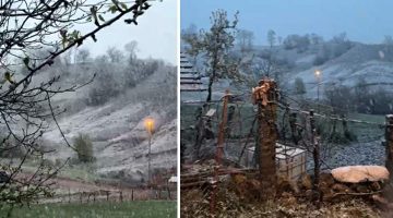 Tokat’ta bahar mevsiminde kar sürprizi