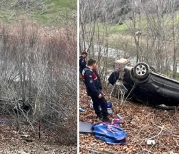 Tokat’ta otomobil şarampole uçtu: 2 yaralı