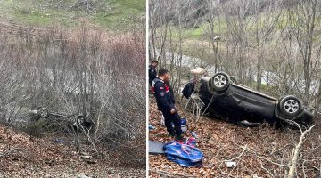 Tokat’ta otomobil şarampole uçtu: 2 yaralı