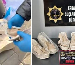 Tokat’ta kadın ayakkabılarının ökçelerine gizlenmiş 1 kilo 675 gram eroin ele geçirildi