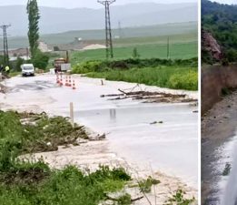 Zile’de Belpınar Barajı taştı, yollar göle döndü