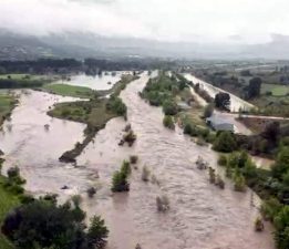 Kelkit Çayı’ndaki debi artışı havadan görüntülendi