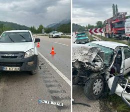 Tokat’ta kazada hurdaya dönen otomobildeki 5 kişi yaralandı