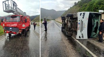 Tokat’ta cenaze dönüşü minibüs devrildi: 4 yaralı