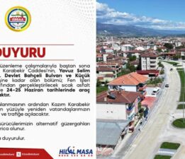 Erbaa’da Kazım Karabekir Caddesi iki gün trafiğe kapandı