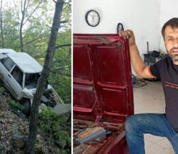 Tokat’ta uçuruma yuvarlanan aracın sürücüsü hayatını kaybetti