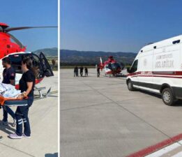 Tokat’ta kafa travması geçiren çocuk, helikopter ambulansla Ankara’ya sevk edildi