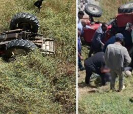 Tokat’ta otomobille çarpışan traktör şarampole devrildi: 1 ölü