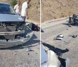 Alçılı koluyla kullandığı motosikletle kaza yaptı