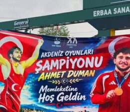 Akdeniz Oyunları şampiyonu Ahmet Duman memleketinde coşkuyla karşılandı