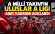 A Milli Takım’ın Uluslar A Ligi aday kadrosu açıklandı