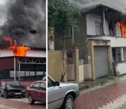 Erbaa’da iki katlı evde çıkan yangında ev kullanılamaz hale geldi