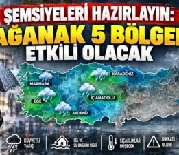 Türkiye’de “Sağanak” 5 bölgede etkili olacak