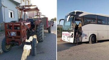 Tokat’ta otobüs ile traktör çarpıştı: 1 yaralı