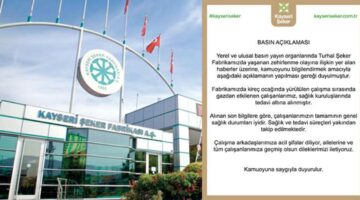 Turhal Şeker Fabrikası’ndan “Basın” açıklaması